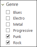 Choosing terms with checkboxes