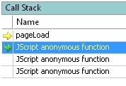 Stack trace shows anonymous functions
