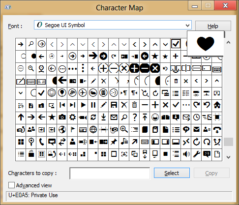 Benjamin Roux - [Windows 8] Application bar buttons symbols