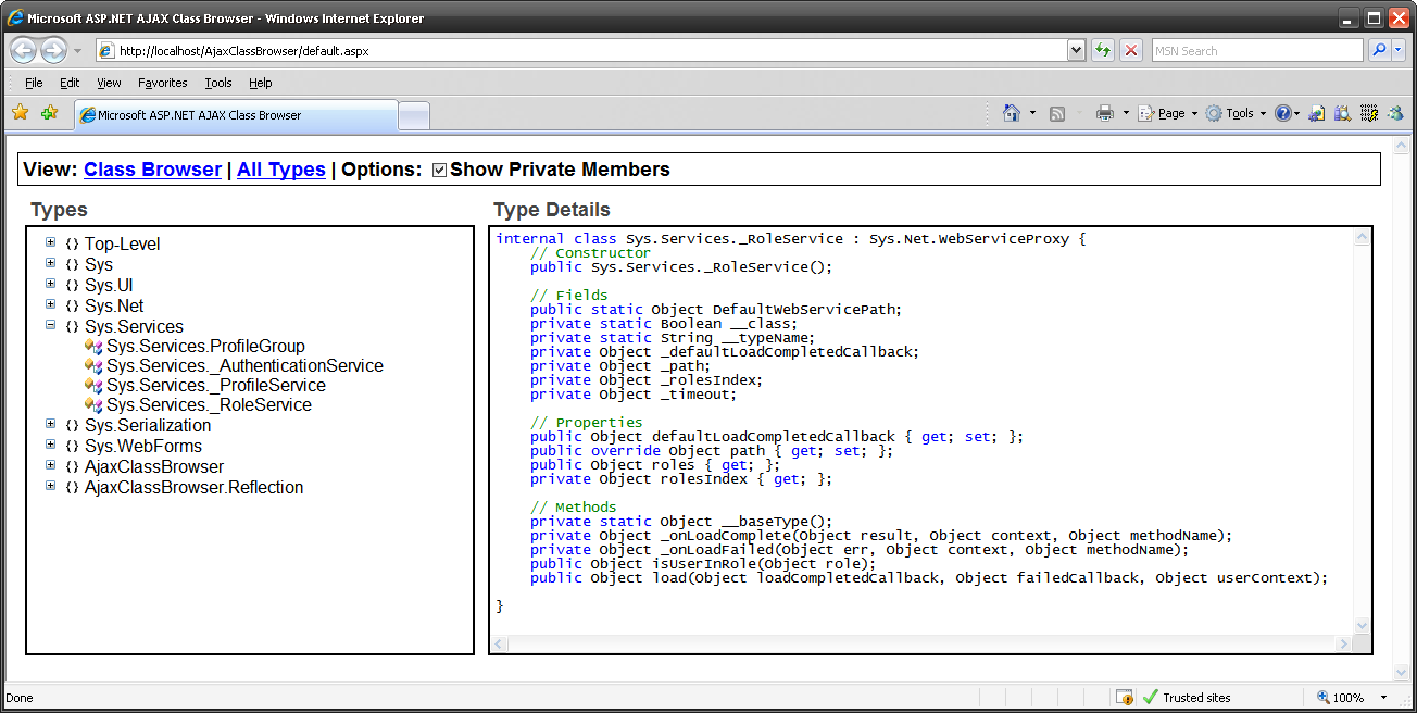 David Barkol's blog  AJAX Role Application Service – Visual Studio  2008 (Orcas)