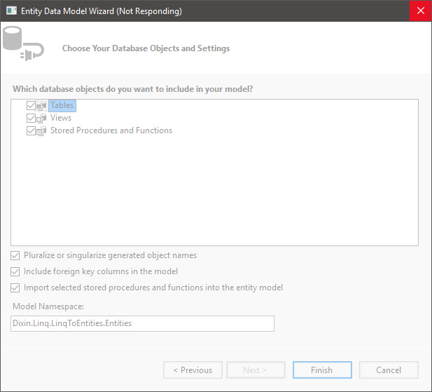 Dixin's Blog - Visual Studio Entity Data Model Wizard Not Responding