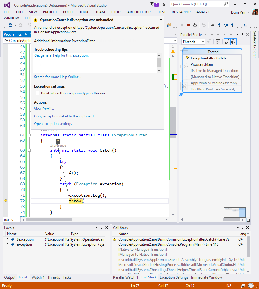 What's New in C# 6.0? - Exception Filters - CodeProject