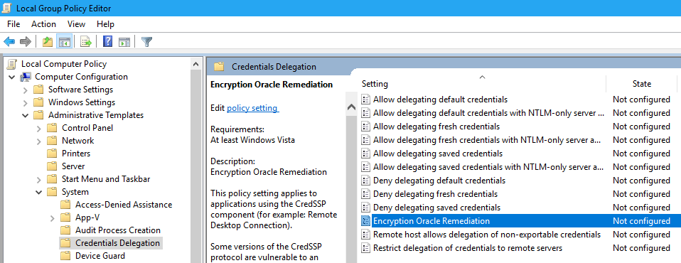 this could be due to credssp encryption oracle remediation