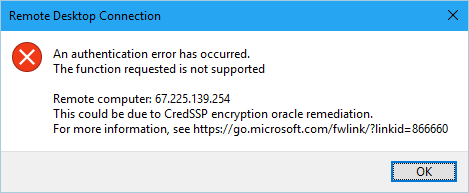 errore di crittografia rdp Windows 7