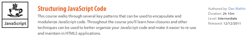 29 Structuring Javascript Code Pluralsight