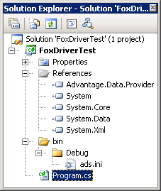 Advantage Data provider test application