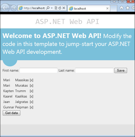 ASP.NET Web API test app