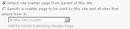 Master page inheritance settings
