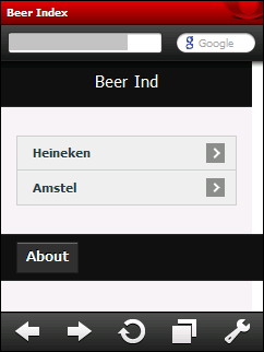 jQuery Mobile: Beer Index on Opera Mobile 10