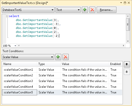 More complex database unit test