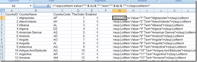 Guy Harwood - List Of Countries In Excel Spreadsheet For Drop Down List