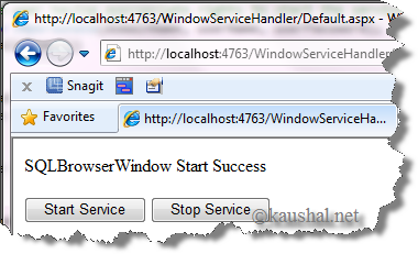 Start/Stop Window Service from ASP.NET page