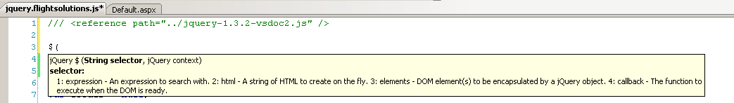 jQuery Intellisense in Visual Studio
