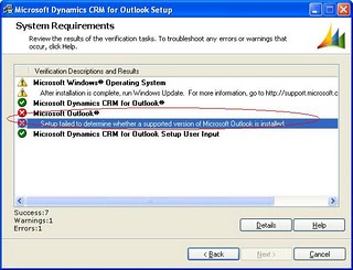 Dynamics CRM Outlook error