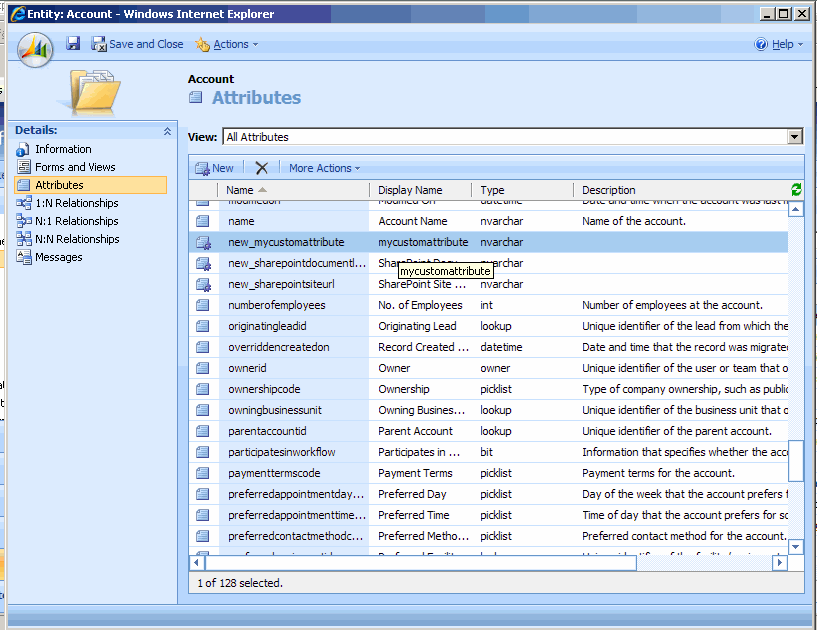 The attribute is successfully created and displayed on 'Attributes' list on Customizer 1 machine