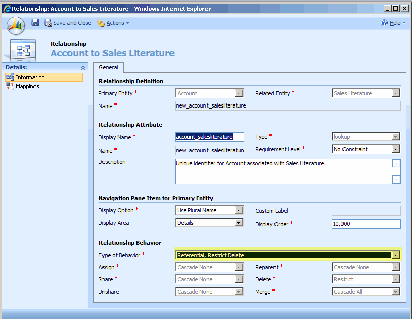 Customizer 1 changes Type of Behavior property