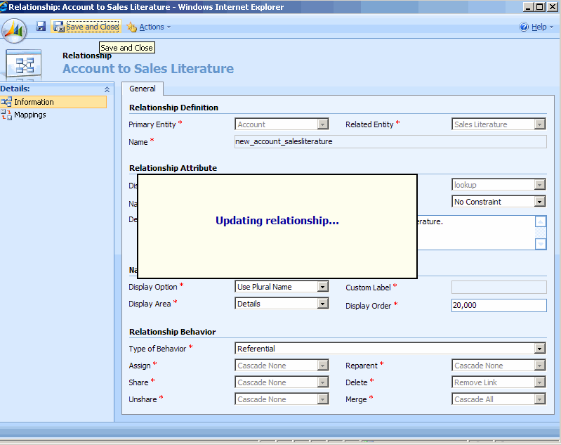 Customizer 2 saving the changes to the relationship