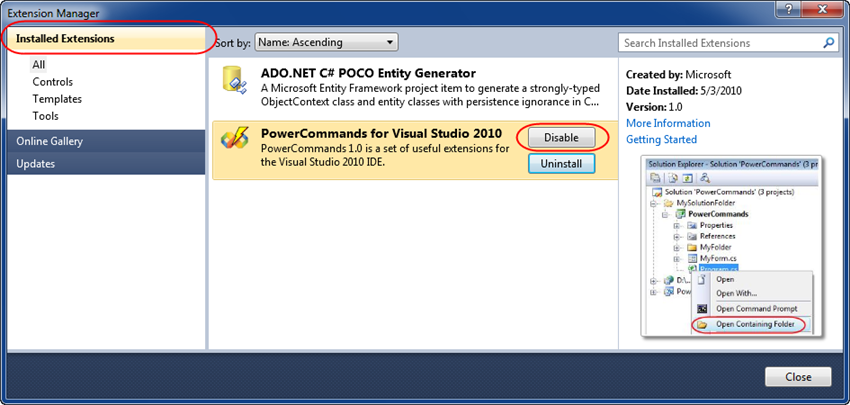 visual studio 2010 command prompt commands