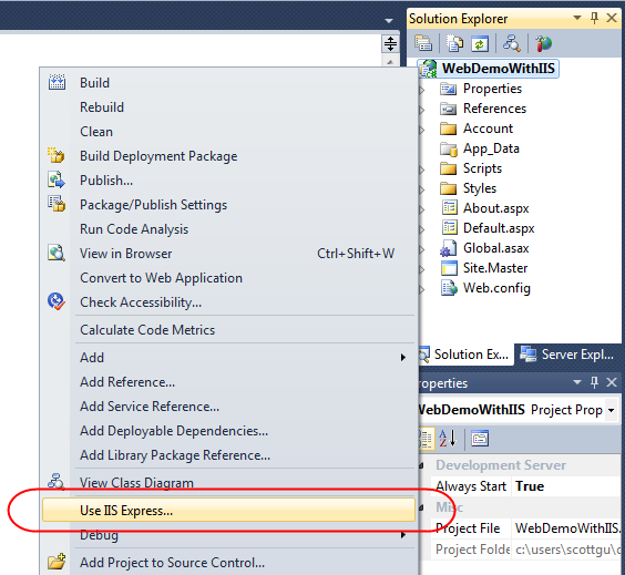 Scottgu S Blog Vs 10 Sp1 Beta And Iis Express