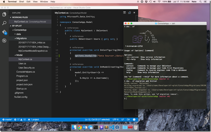 visual studio for mac ado.net