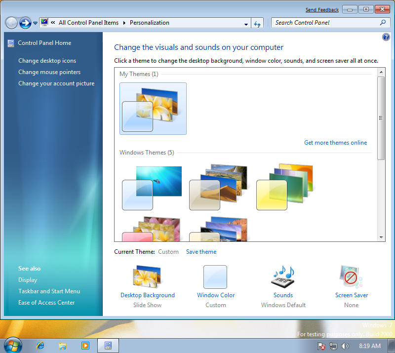 windows 7 beta screenshots