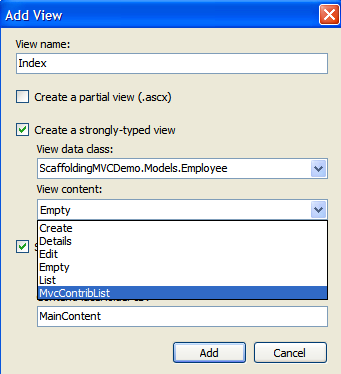 AddView Dialog