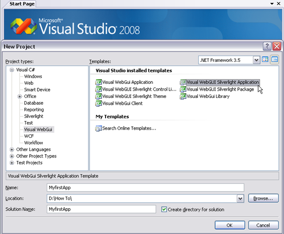 Visual WebGui Blog - How to create a Silverlight Visual WebGui Application