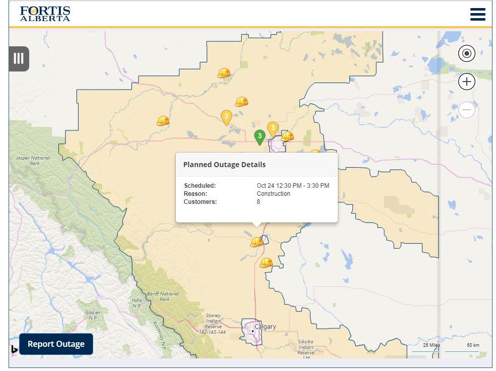 Planned Outages from FortisAlberta
